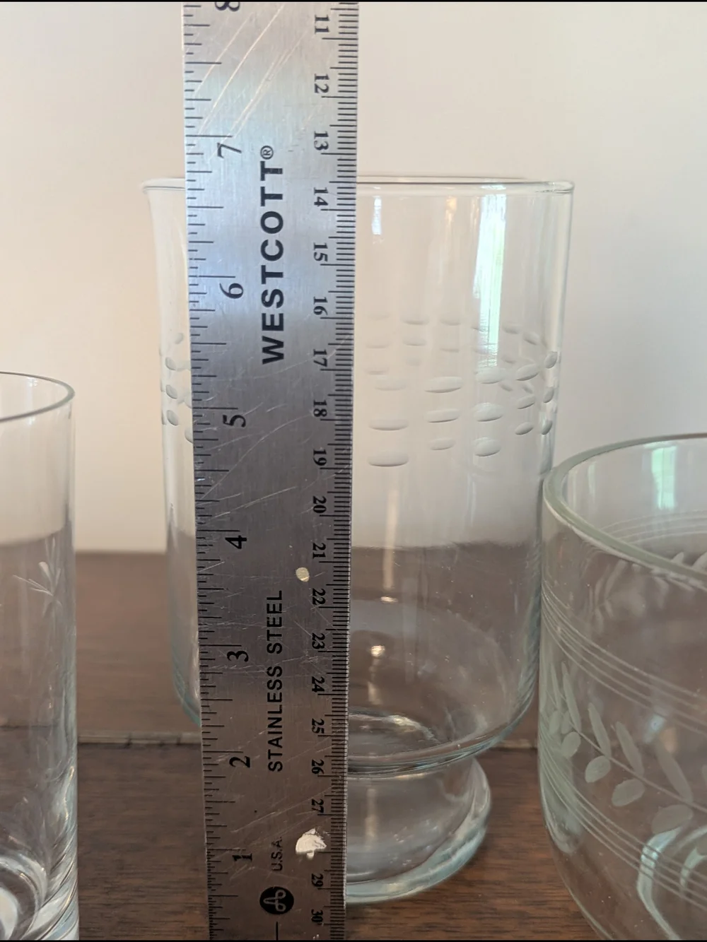 Curated Clear Etched Glass Drinkware Set For Your Bar